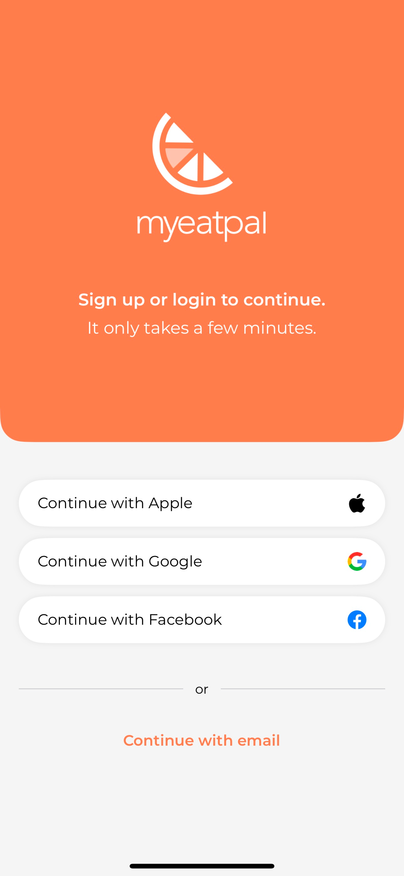 MyEatPal welcome or onboarding screen highlighting personalized meal planning